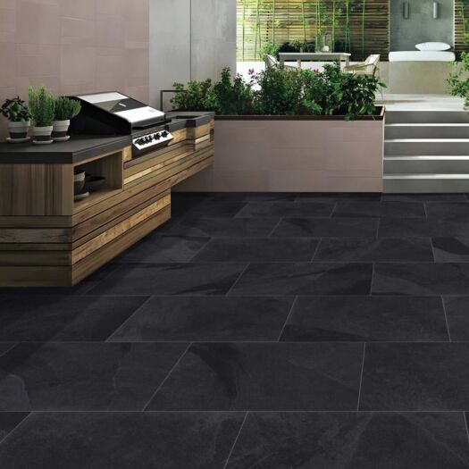 Paving Superstore _ Porcelain 'Element Range' Black Slate - PAVING SLABS