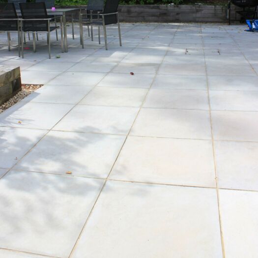 Paving Superstore Pro Range _ Sawn & Sandblasted Sandstone Buff Grey - PAVING SLABS