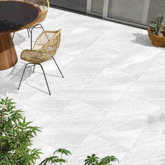 Paving Superstore _ Porcelain 'Element Range' Crossover White - PAVING SLABS