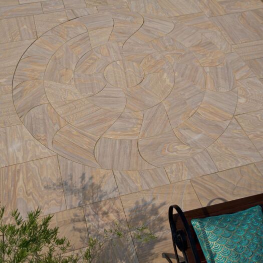 Strata Paving _ Sawn & Honed Sandstone 'Elegance' Rufina MIRAGE - PAVING CIRCLE FEATURE KITS