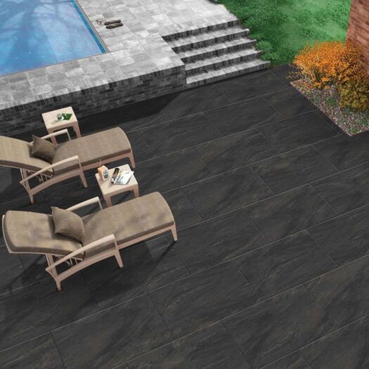 Paving Superstore _ Porcelain 'Primary Range' Country Anthracite - PAVING SLABS